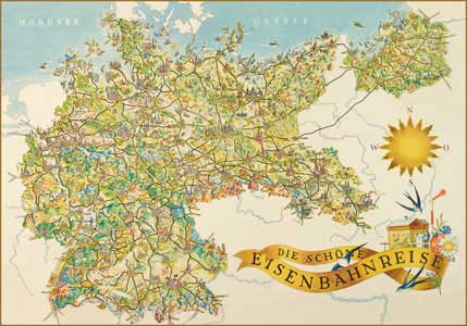 Karte „Die schöne Eisenbahnreise - Deutschland 1937“
